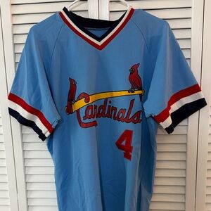 Blue Cardinals Jersey with Red Accents